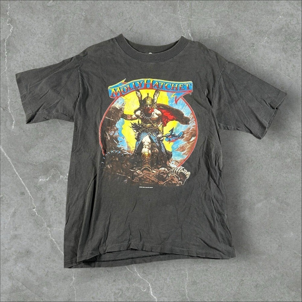 Vintage Molly Hatchet Shirt Mens Small Black 80s Hell Yeah Tour Band 1988 Rock